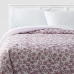 Reversible Microfiber Printed Comforter Ivory/Light Purple Floral - Room Essentials™ -Outlet The Casa Gleam Store GUEST d0a1a63c 3cb6 4306 b14a 4dcedfb8d47c