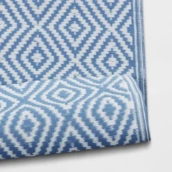 Reversible Diamond Rectangular Loomed Indoor Outdoor Accent Rug - Room Essentials™ Quilt Blue -Outlet The Casa Gleam Store GUEST d34ff2b3 a71b 4d95 8d66 14cbcfb7a81c