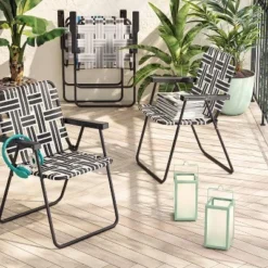Web Strap Patio Chair - Room Essentials™ White