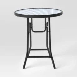 Glass Round Printed Folding Outdoor Portable Side Table Blue - Room Essentials™ -Outlet The Casa Gleam Store GUEST d76cafa1 42ab 4b7c 9b1e 9f93cbad3595