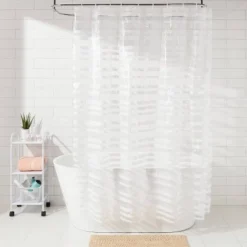 PEVA Shower Curtain + Rings White - Room Essentials™