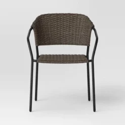 Stack Steel & Wicker Outdoor Patio Chairs, Arm Chairs Black - Room Essentials™ -Outlet The Casa Gleam Store GUEST e7220963 a6fa 434c abc2 dcc79bf0bbfd