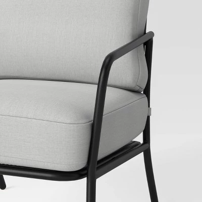 2pc Metal Mesh Outdoor Patio Chairs with Double Cushions, Club Chairs Black - Room Essentials™ 7 2pc Metal Mesh Outdoor Patio Chairs with Double Cushions, Club Chairs Black - Room Essentials™ - Image 5