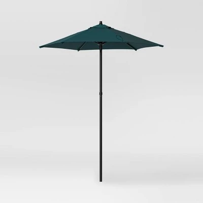 6' Round Outdoor Patio Market Umbrella with Black Pole - Room Essentials™ 10 6' Round Outdoor Patio Market Umbrella with Black Pole - Room Essentials™ - Image 8