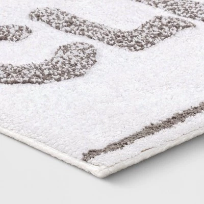 20"x30" Clean Tufted Bath Rug White/Gray - Room Essentials™ 4 20"x30" Clean Tufted Bath Rug White/Gray - Room Essentials™ - Image 2
