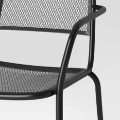 Metal Mesh Outdoor Patio Dining Chair Stacking Chair Black - Room Essentials™ -Outlet The Casa Gleam Store GUEST f2925739 1f69 4f76 81b5 467f9868dc62