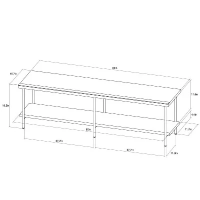 Wood and Metal TV Stand for TVs up to 60" - Room Essentials™ Black 6 Wood and Metal TV Stand for TVs up to 60" - Room Essentials™ Black - Image 4