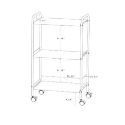 3 Shelf Wide Utility Storage Cart Gray - Room Essentials™ -Outlet The Casa Gleam Store GUEST f3b56386 b29b 4365 8f20 e7071e892acb