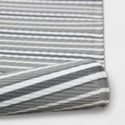 Striped Indoor/Outdoor Rug - Room Essentials™ Gray -Outlet The Casa Gleam Store GUEST f61c78e9 9c3e 47a4 acf6 68b9ee85ccf8