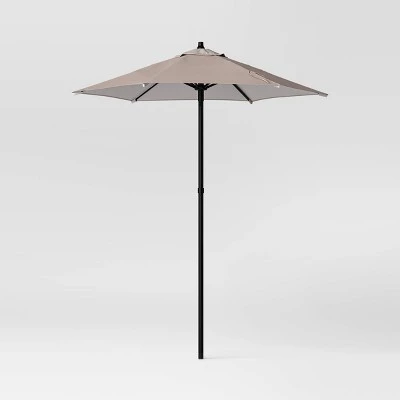 6' Round Outdoor Patio Market Umbrella with Black Pole - Room Essentials™ 13 6' Round Outdoor Patio Market Umbrella with Black Pole - Room Essentials™ - Image 11