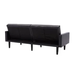 Faux Leather Futon Sofa with Arms Black - Room Essentials™ -Outlet The Casa Gleam Store GUEST fc7d055a 313d 47c6 b0f0 b13d401eb9fe
